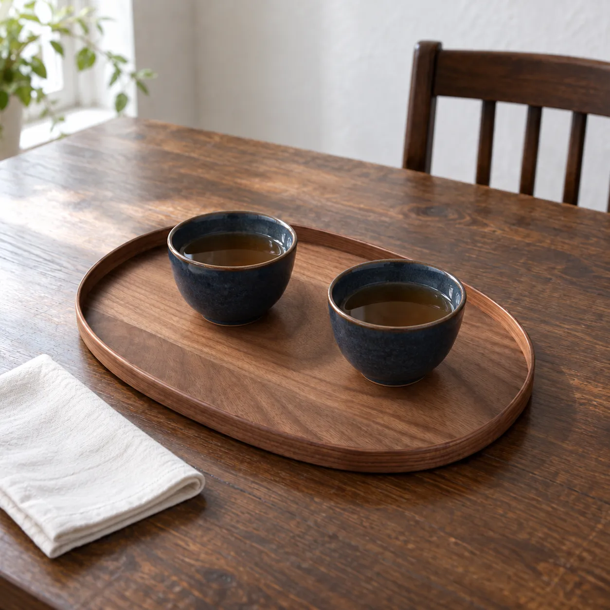 Lucien Oval Tray: selected tray in use; styling objects not included